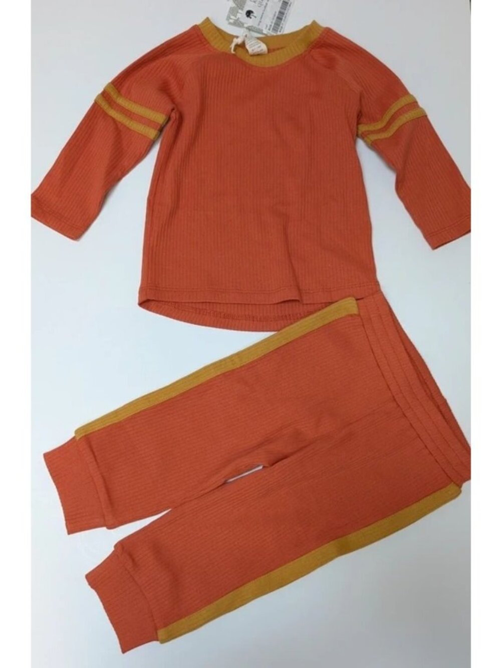 Kate Quinn Football Set Rust Orange Yellow Fall Organic Cotton 12-18 Months